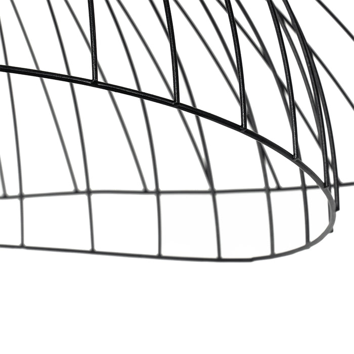 QAZQA Design plafondlamp zwart met dubbel kap 66cm - Pua