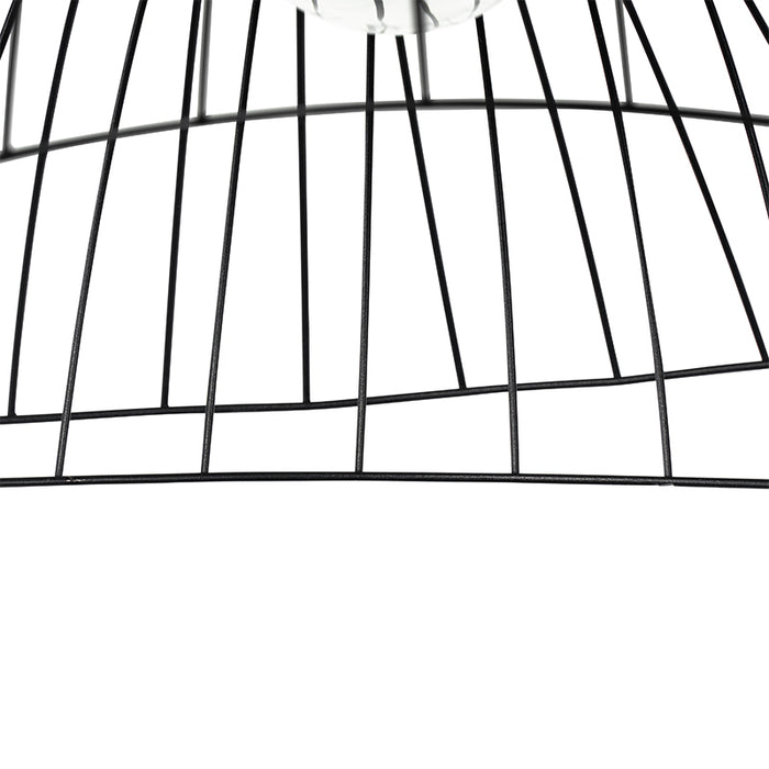 QAZQA Design plafondlamp zwart met dubbel kap 66cm - Pua