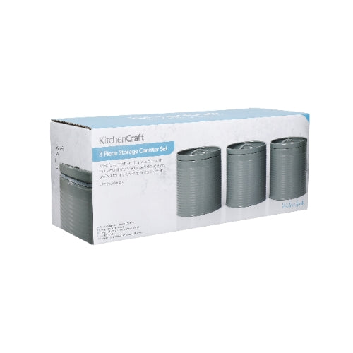 KitchenCraft - Voorraadbussen, Set van 3 Stuks, 1 L, Grijs - KitchenCr