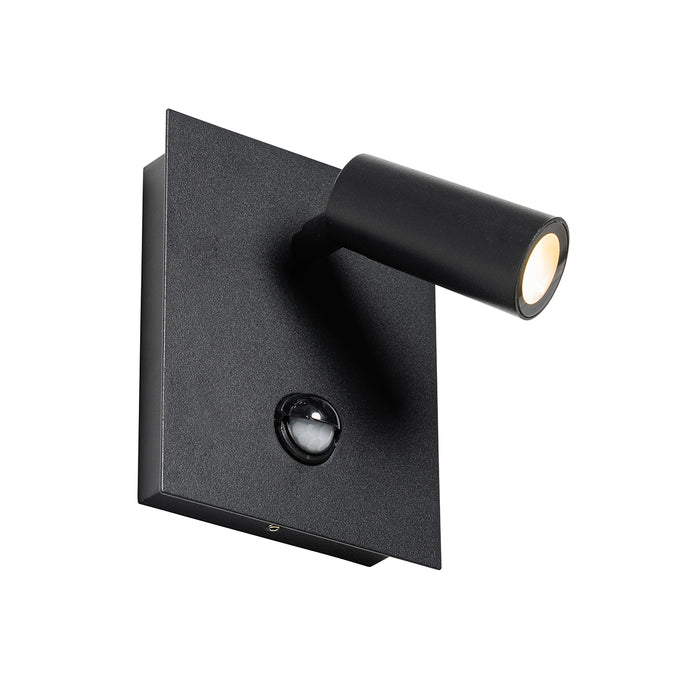 QAZQA Buiten wandlamp zwart incl. LED IP54 bewegingssensor - Simon