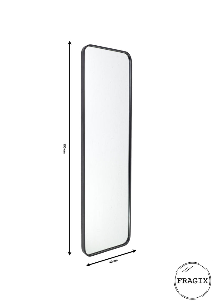 Fragix Boston Passpiegel - Zwart - Metaal - 150x40