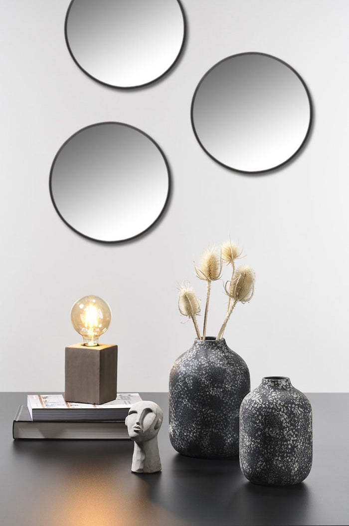 Villa Collection Vardo Ronde Metalen Wandspiegel Ø 50 cm - Zwart