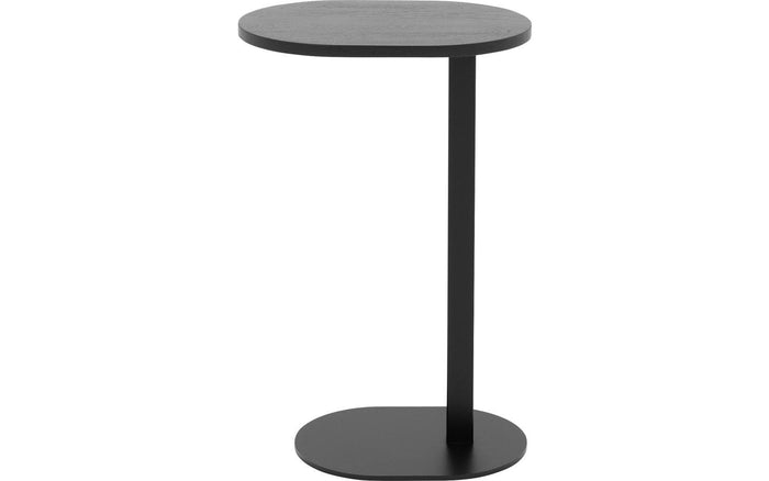 Goossens Bijzettafel Oval, Voet ovaal metaal ral 9005 zwart, blad