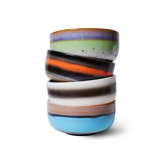 HKliving 70's Kom Freak Out 0,4 L - Set van 4