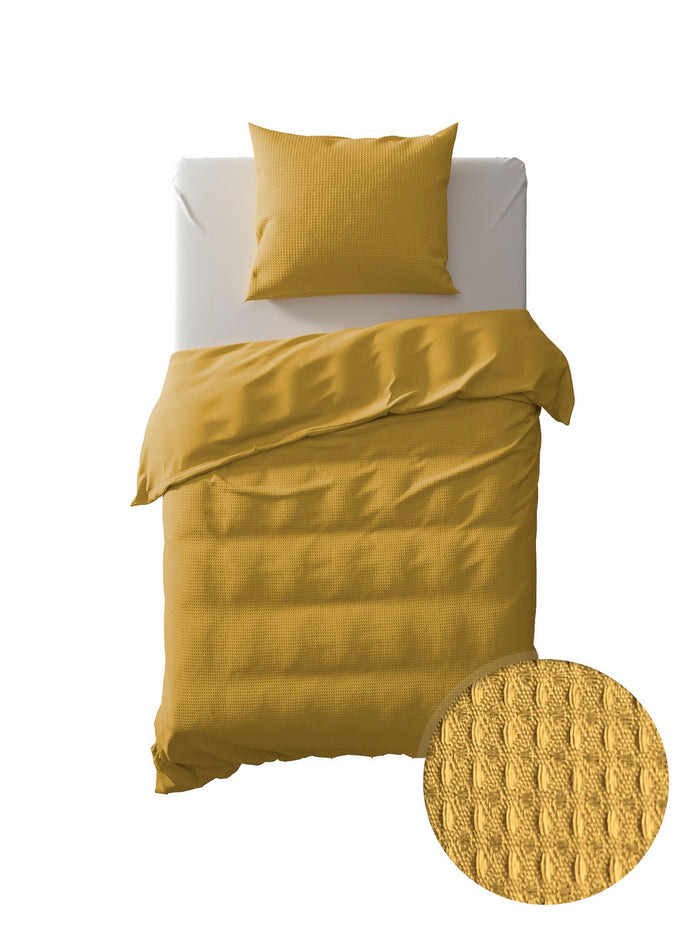 Yellow Dekbedovertrek Katoen Cialda ochre gold
