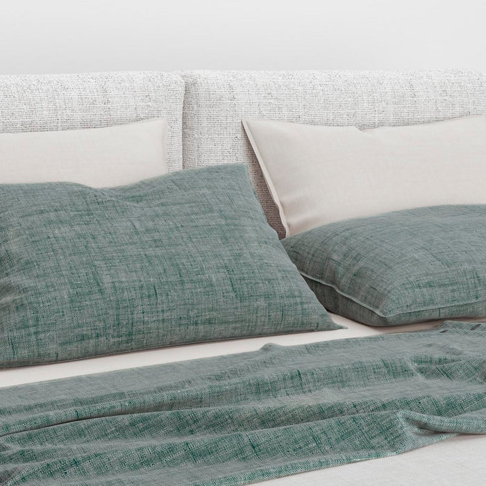 Zo Home Lino Kussensloop Linnen Look - emerald green 80x80cm