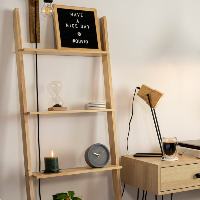 QUVIO Deco ladder voor muur met 5 treden - Hout