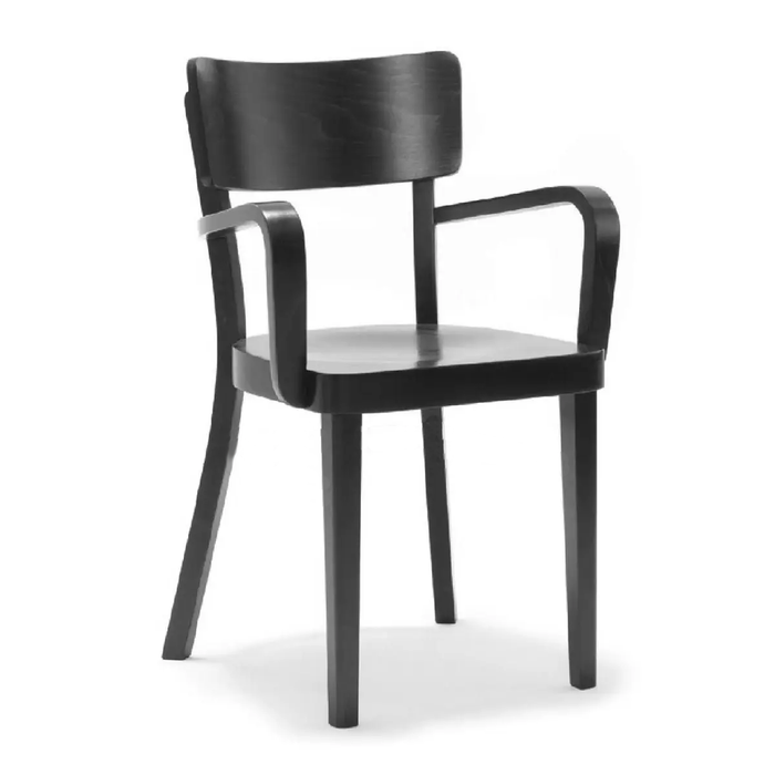 Fameg Faye Houten Eetkamerstoel Zwart - Met Armleuning