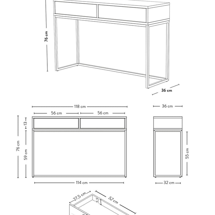 Tenzo Lipp Sidetable met Lades Wit