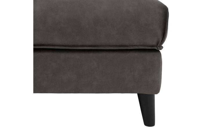 Goossens Hocker Jonas in microleer, grafiet