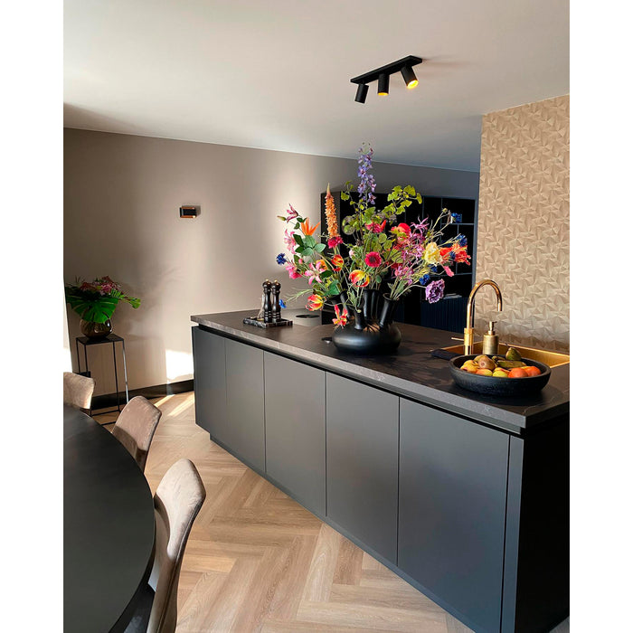 KS Verlichting Mila 3 Opbouwspot Zwart|Zwart