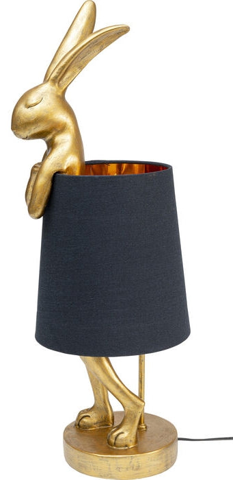 Kare Design Animal Rabbit Tafellamp 68 Cm - Goudkleurig - Zwart