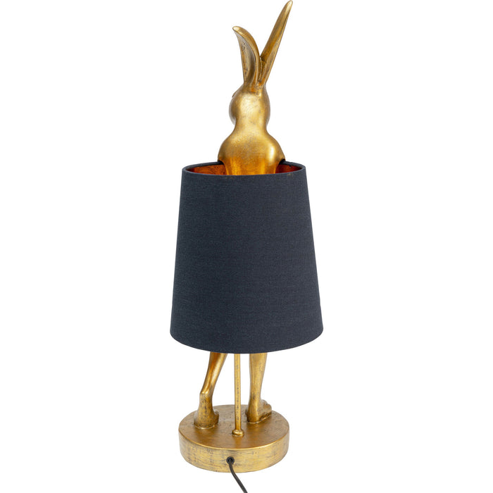 Kare Design Animal Rabbit Tafellamp 68 Cm - Goudkleurig - Zwart