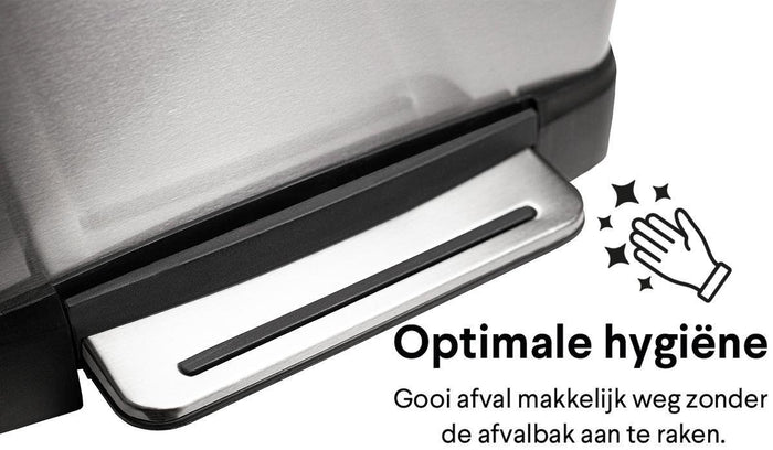 Homra Koniq Prullenbak met pedaal - 30 liter - RVS