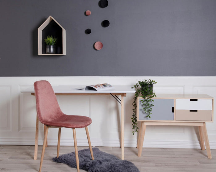 Artichok Rover houten bureau wit - houten onderstel - 120 x 60 cm