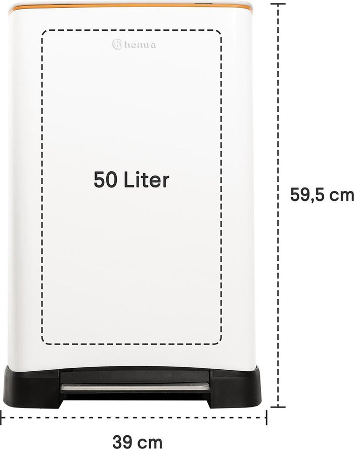 Homra Koniq Prullenbak met pedaal - 30 liter - Wit