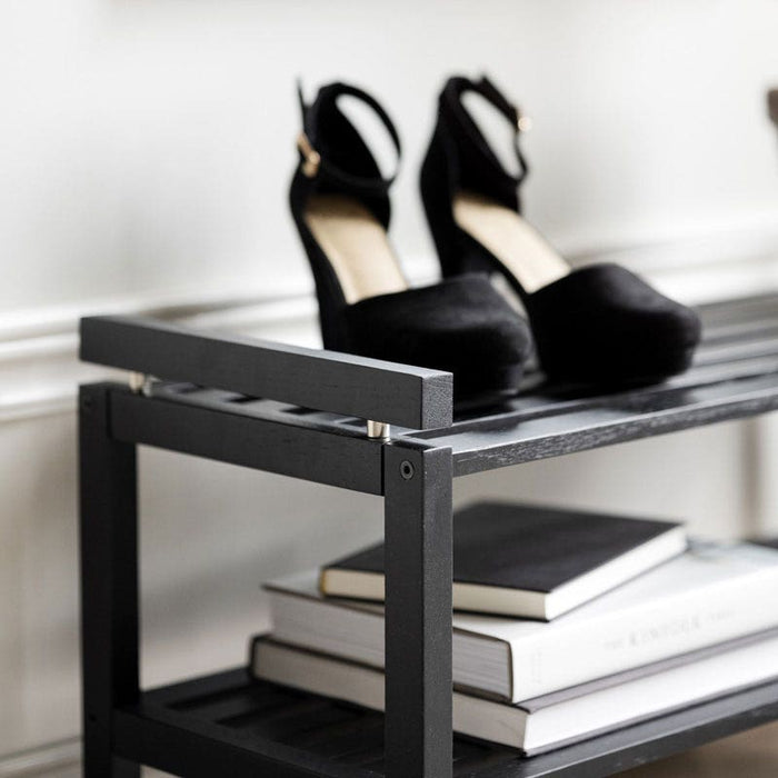 Rowico Home Confetti Houten Schoenenrek - B 80 cm - Zwart eiken