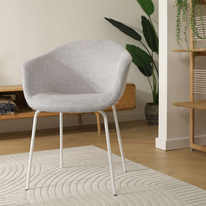 Nolon Nora-Otis Eetkamerstoel Lichtgrijs - met Armleuning - Wit