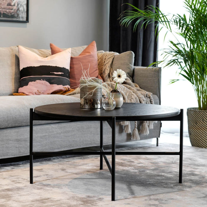 Rowico Home Skye Ronde Houten Salontafel Ø 89 cm - Zwart