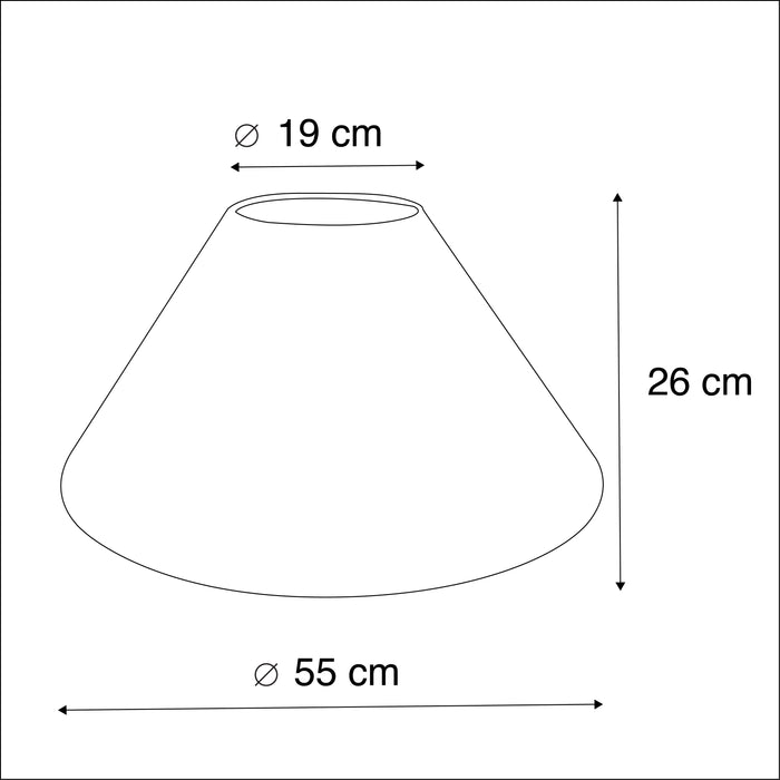 QAZQA Lampenkap rond extra schuin velours - Groen - - D 550mm