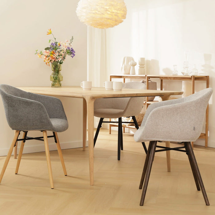 Nolon Nena-Otis Eetkamerstoel Lichtgrijs - Armleuning - Stof