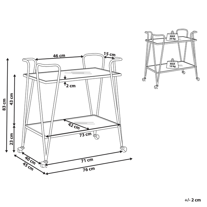 Beliani - NOTI - Keukentrolley - Goud - IJzer