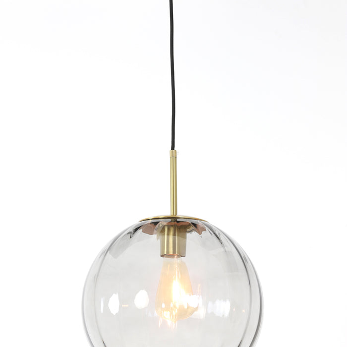 Light&living Hanglamp Ø30 cm MAGDALA glas licht grijs+goud