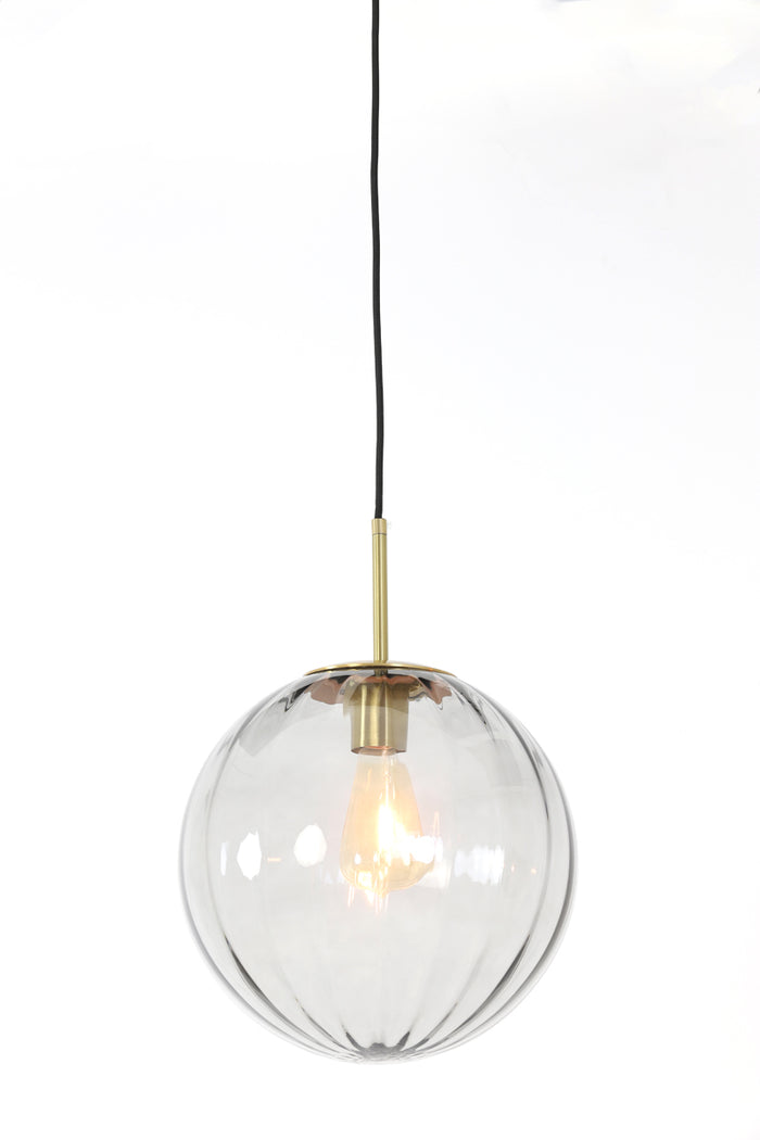 Light&living Hanglamp Ø30 cm MAGDALA glas licht grijs+goud