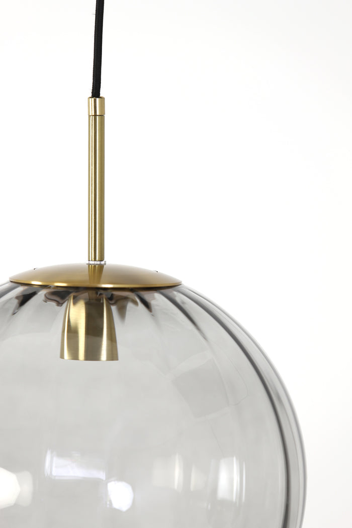 Light&living Hanglamp Ø30 cm MAGDALA glas licht grijs+goud