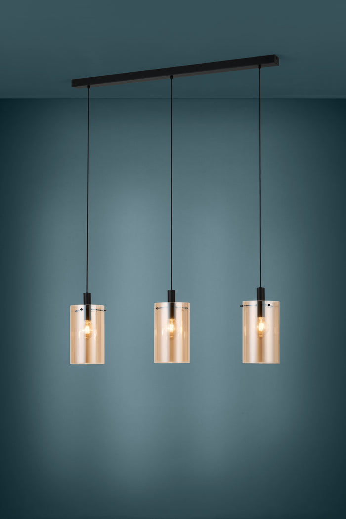 EGLO Polverara Hanglamp - 3 lichts - E27 - Zwart