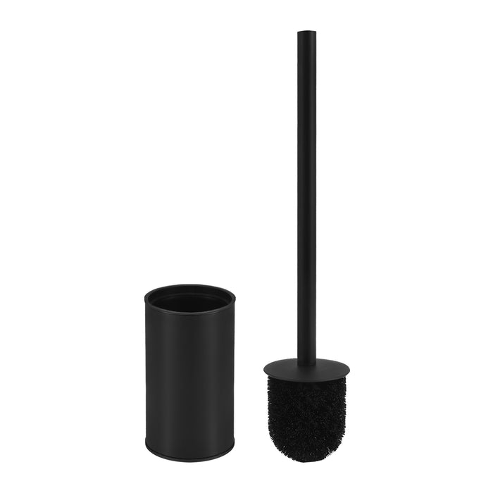QUVIO Toiletborstelhouder met borstel - RVS + Plastic - Zwart