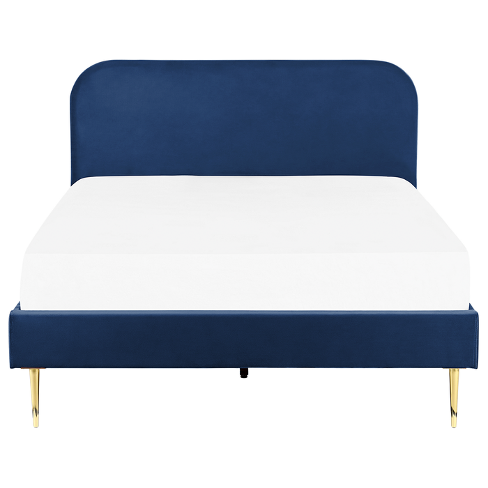 Beliani - FLAYAT - Tweepersoonsbed - Blauw - 140 x 200 cm - Fluweel