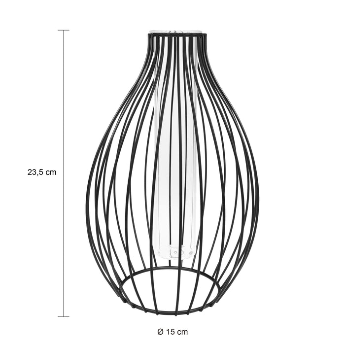 QUVIO Vaasje met metalen spijlen - Zwart