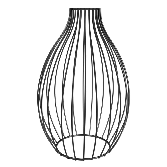 QUVIO Vaasje met metalen spijlen - Zwart