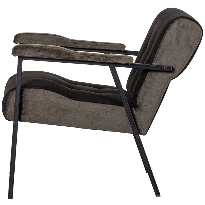 WOOOD Scott Fauteuil - Velvet - Warm Groen - 75x65x83