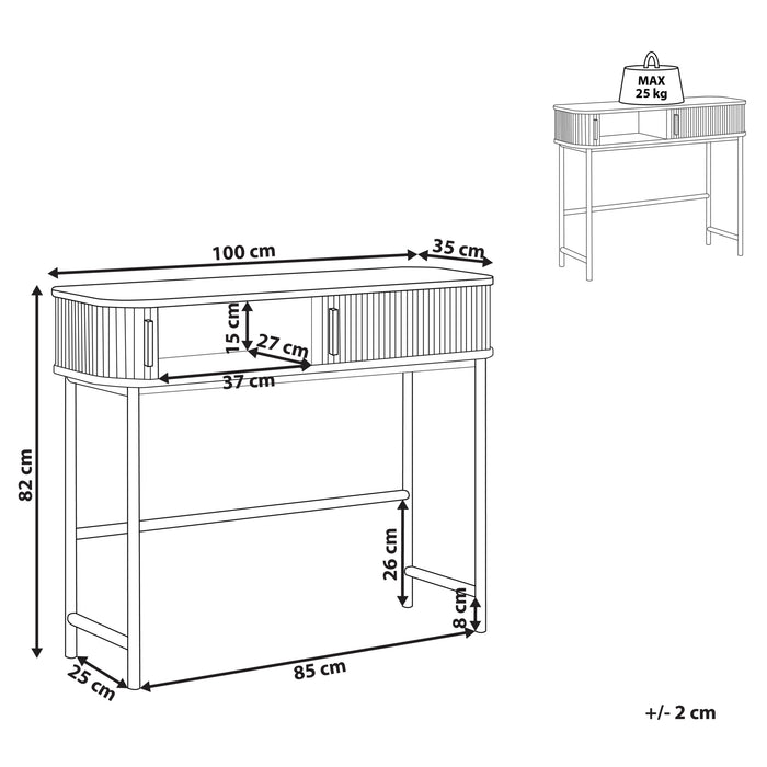 Beliani - JOSE - Consoletafel - Donkere houtkleur - Vezelplaat