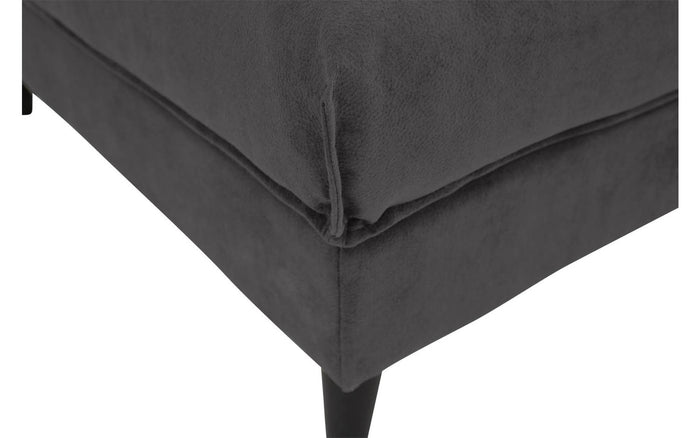 Goossens Hocker Jonas in stof fijn geweven grijs