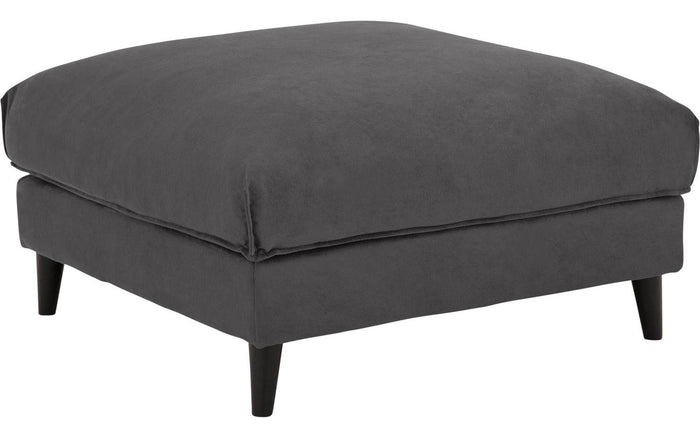 Goossens Hocker Jonas in stof fijn geweven grijs