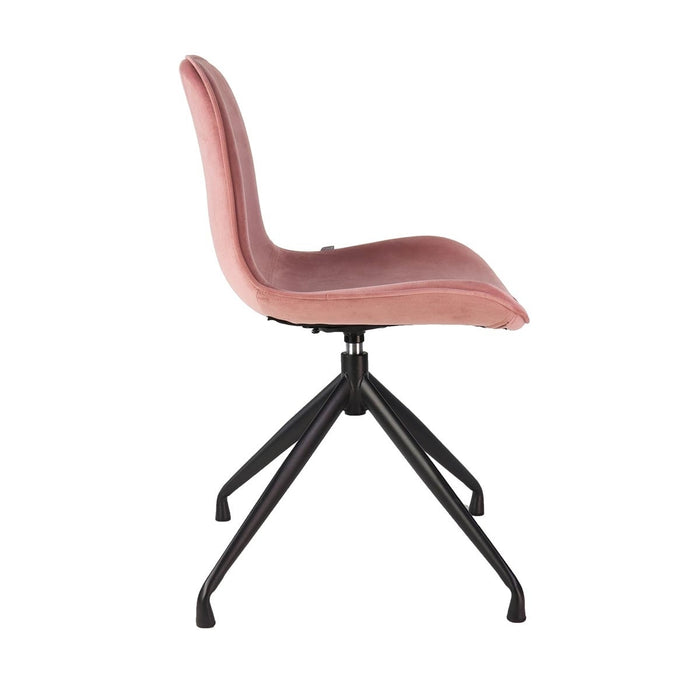 Nolon Nola-Fé draaibare eetkamerstoel velvet roze - zwart onderstel
