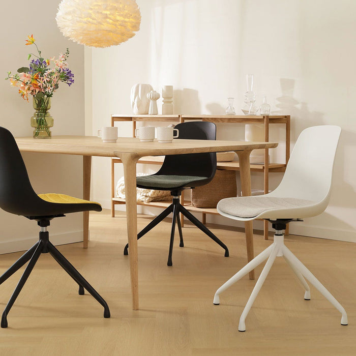Nolon Nola-Liv Eetkamerstoel Wit - Beige - Draaibaar - Wit