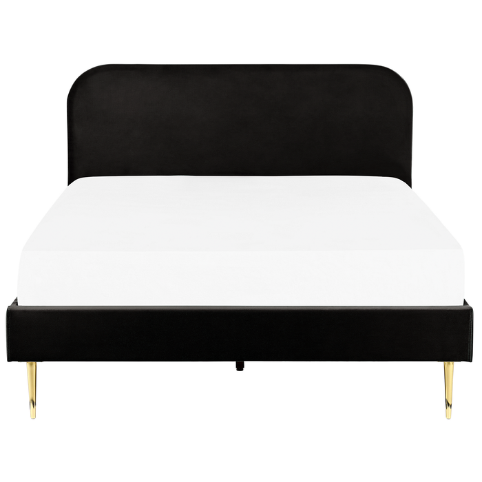 Beliani - FLAYAT - Tweepersoonsbed - Zwart - 160 x 200 cm - Fluweel
