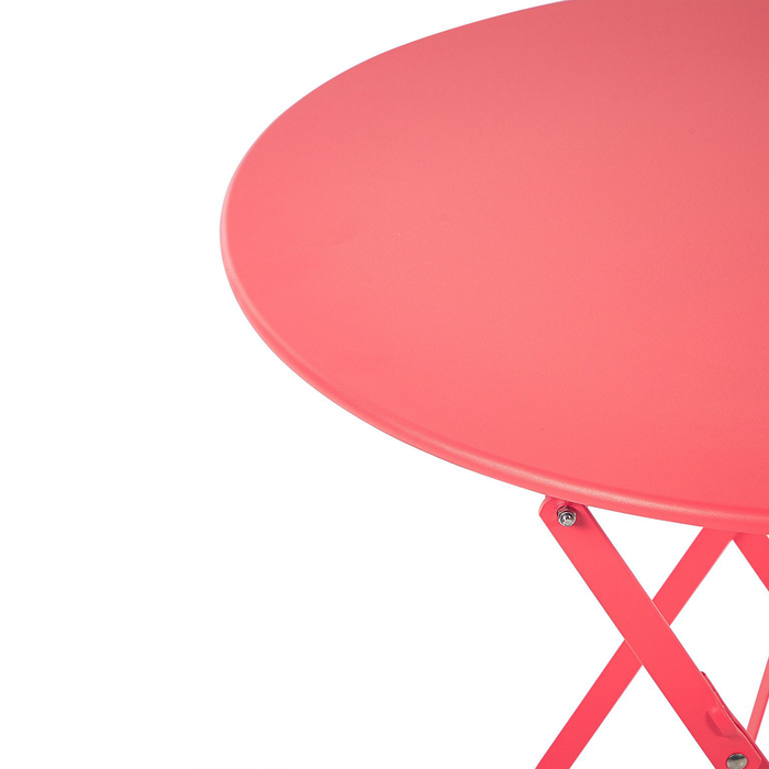 Beliani - FIORI - Bistroset voor 2 - Rood - Staal