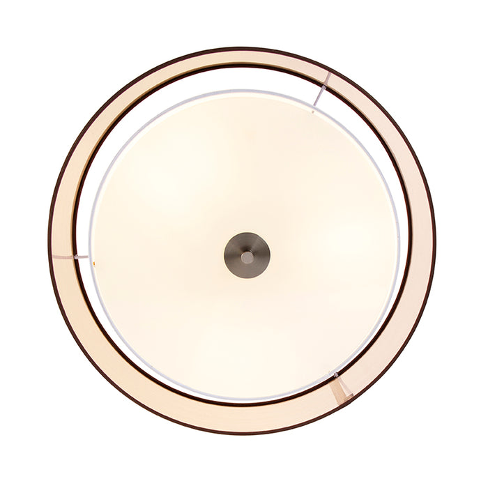 QAZQA Moderne plafondlamp bruin met wit 50 cm 3-lichts - Drum Duo