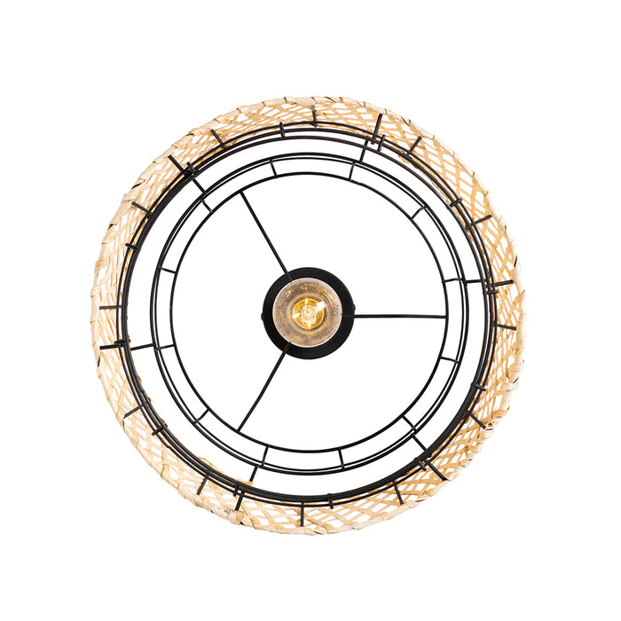 QAZQA Oosterse plafondlamp zwart met bamboe - Irena