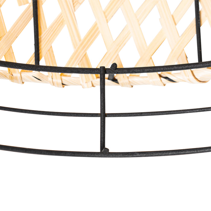 QAZQA Oosterse plafondlamp zwart met bamboe - Irena