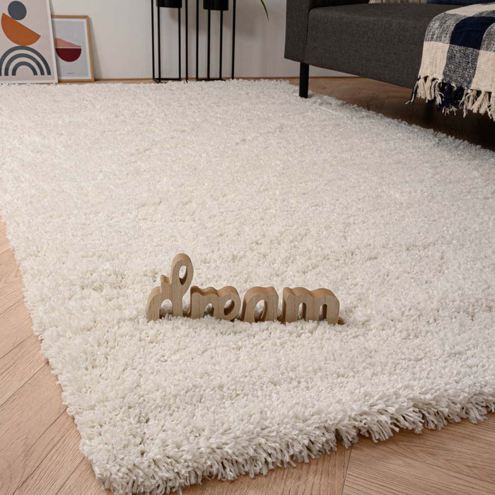 Tapeso Hoogpolig vloerkleed - Cozy Shaggy - wit - 200x300 cm