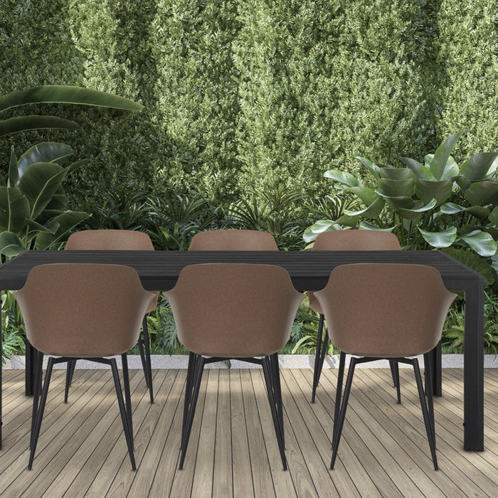 Lisomme Vinn tuintafel zwart - 205 x 90 cm