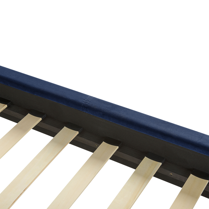 Beliani-VILLETTE -Tweepersoonsbed-Marineblauw-180 x 200 cm-Fluweel