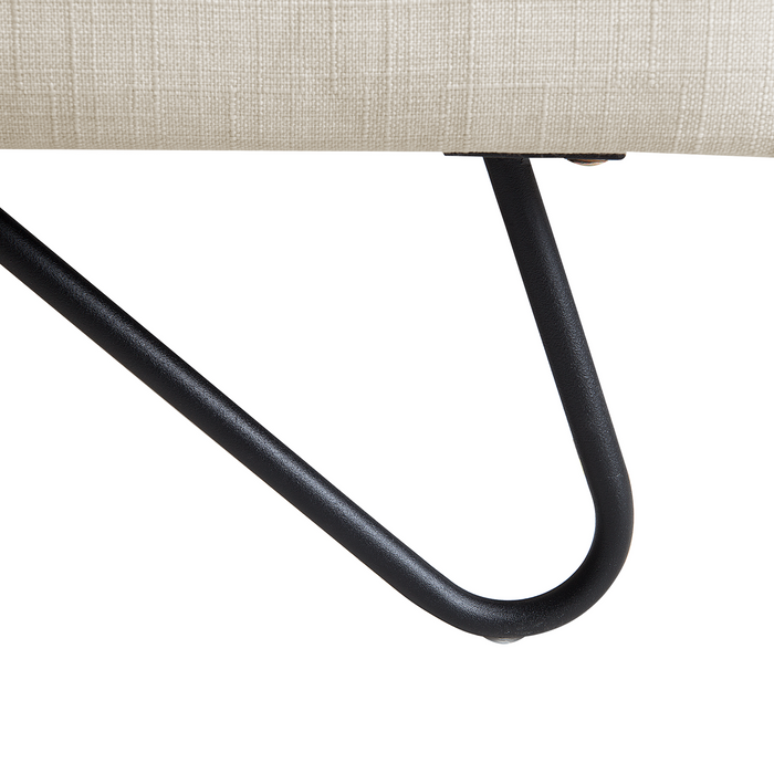 Beliani-LANNION -Tweepersoonsbed-Beige-180 x 200 cm-Polyester