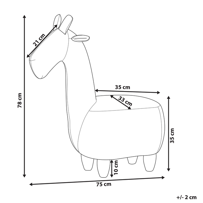 Beliani GIRAFFE Hocker Geel